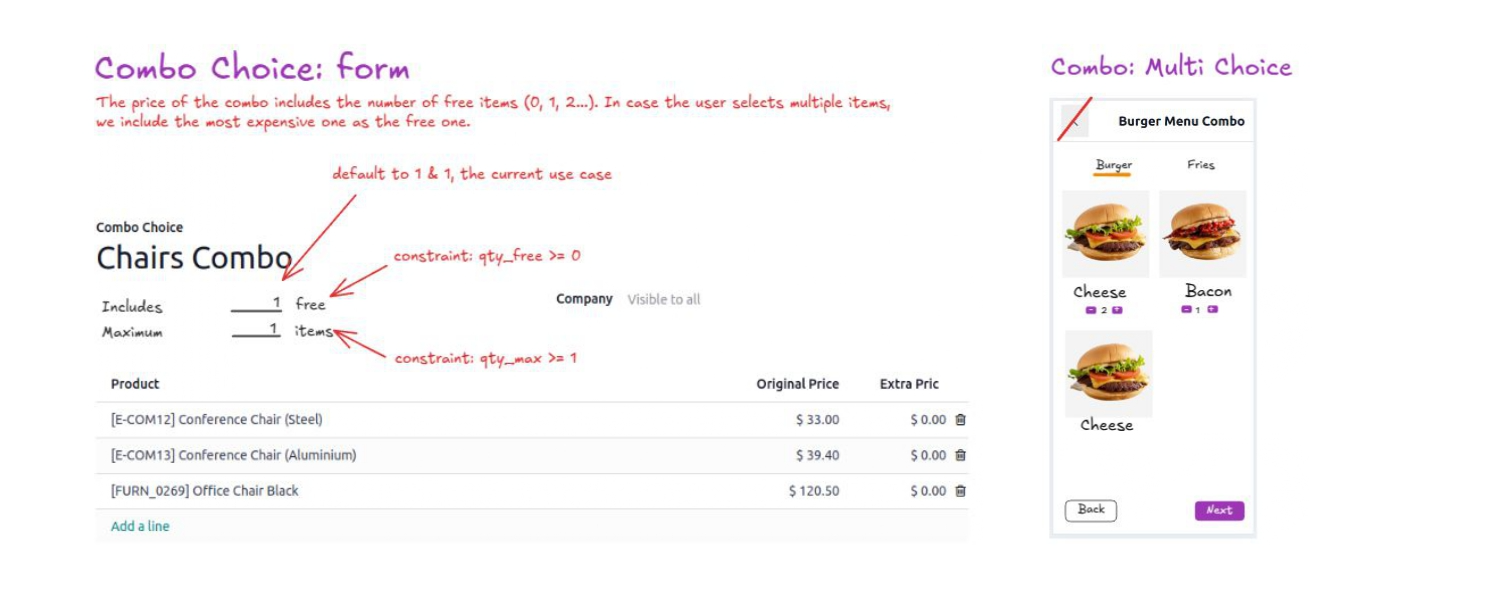 odoo pos combos feature